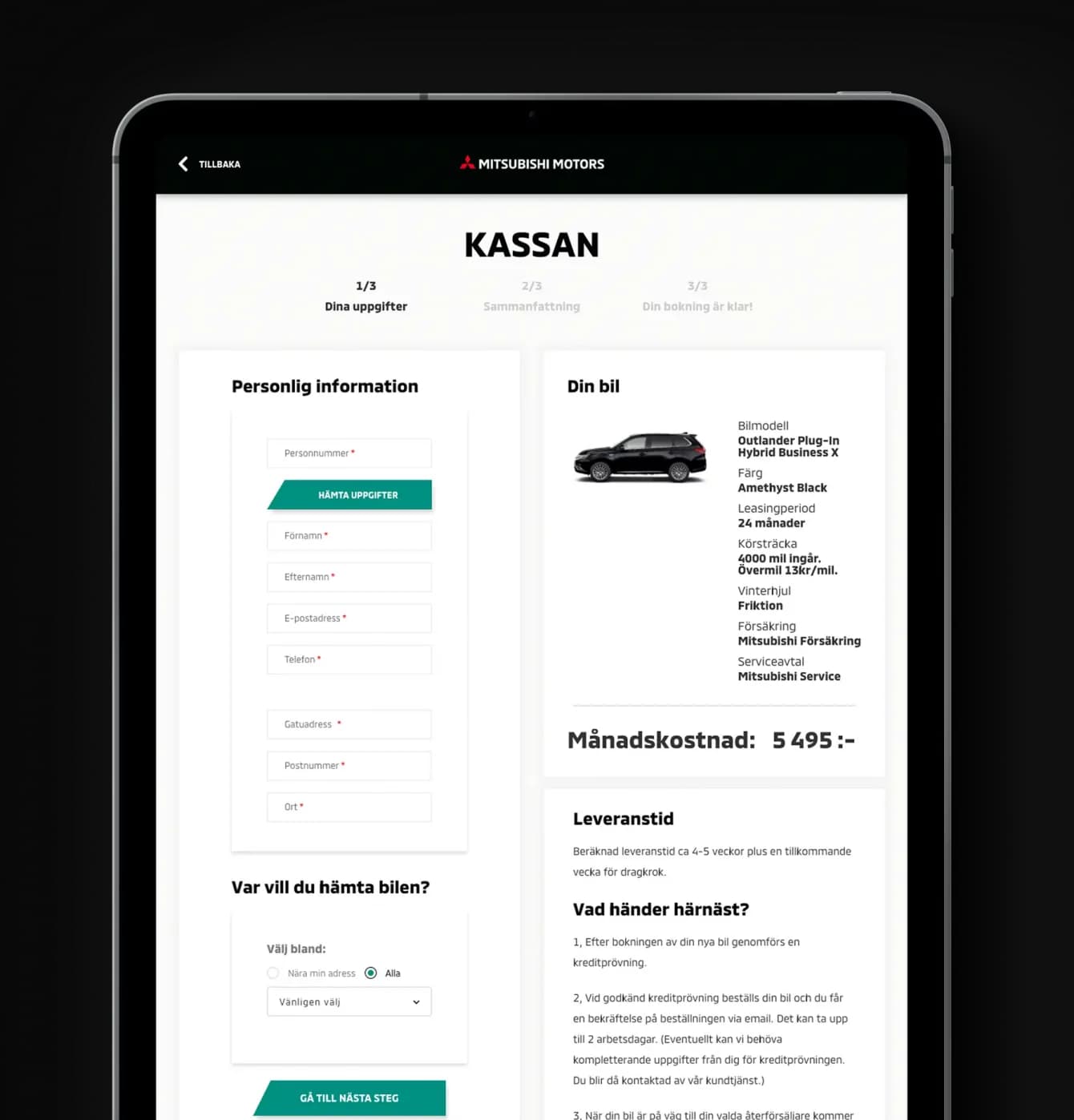 SC Motors Site on the ipad