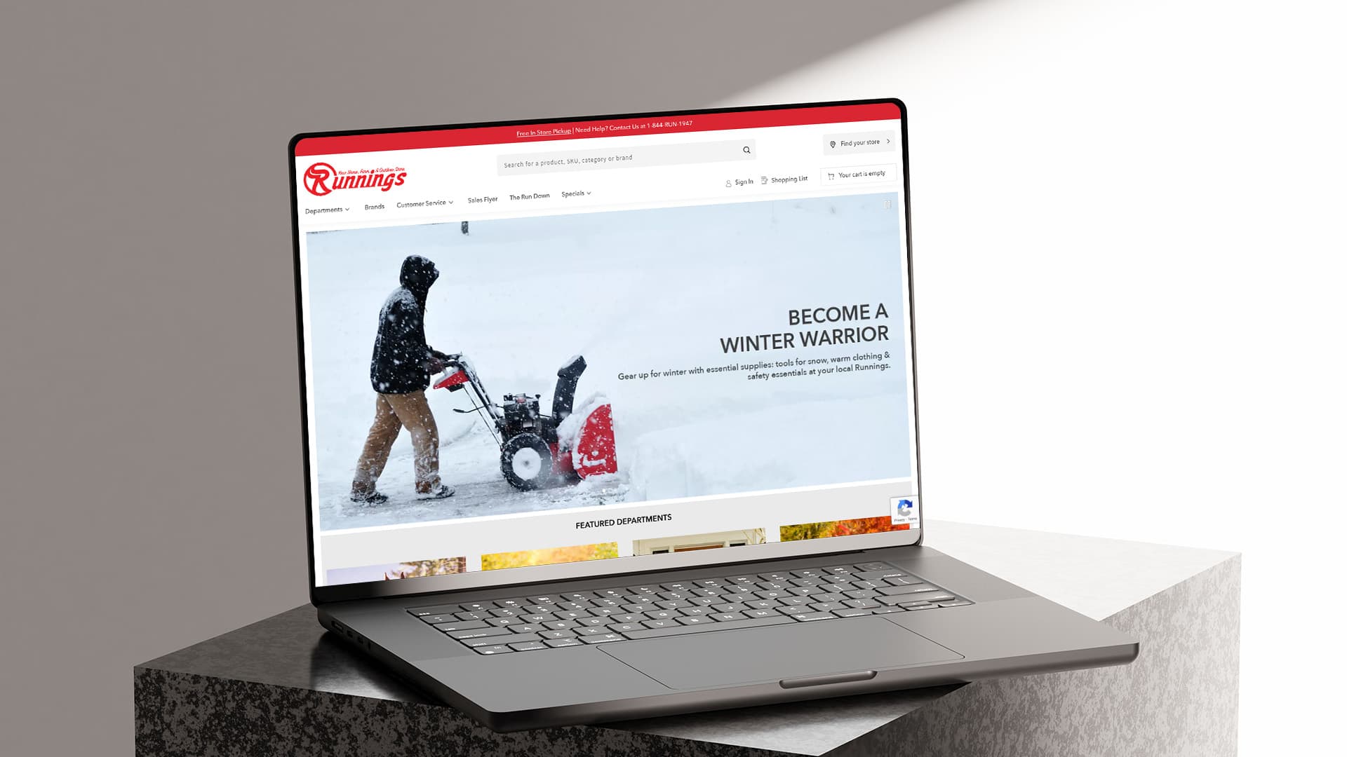 Runnings Site on the laptop