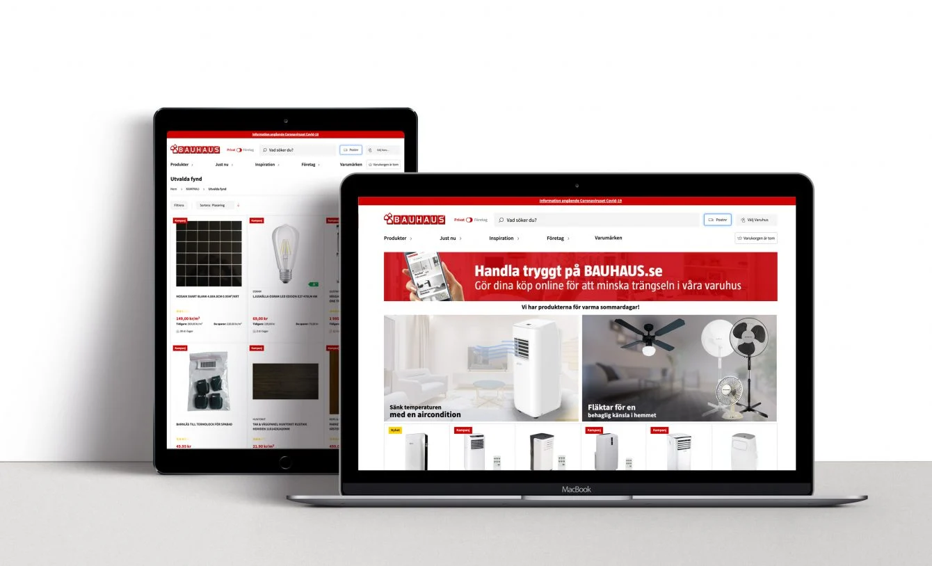 Bauhaus Sweden Site on different devices