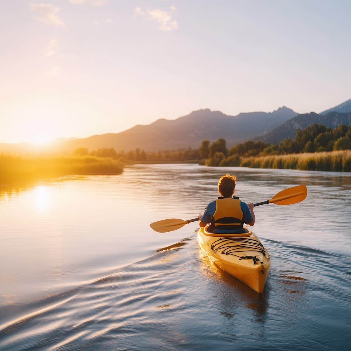 Person Kayaking on the river