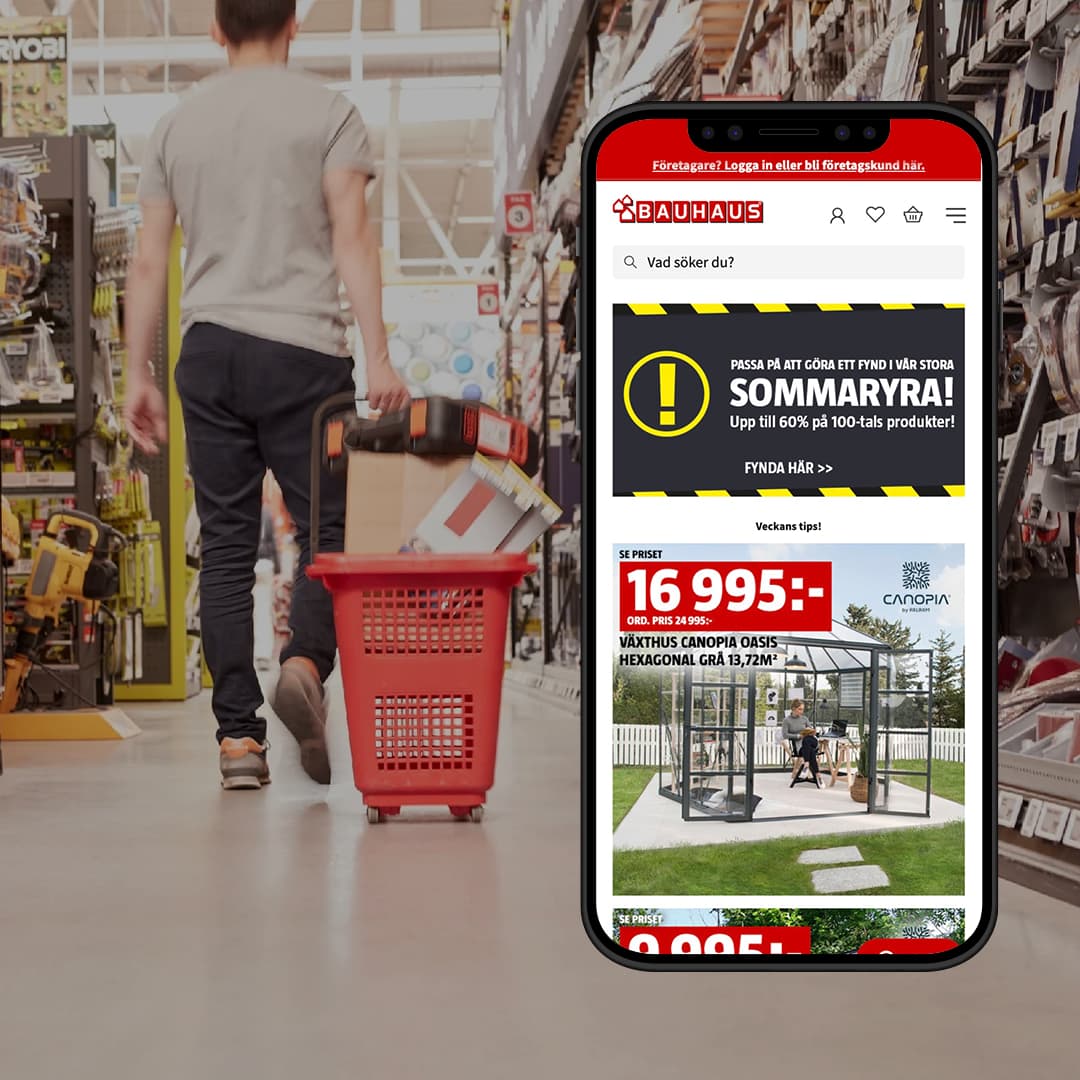 bauhaus shopper site on the iphone