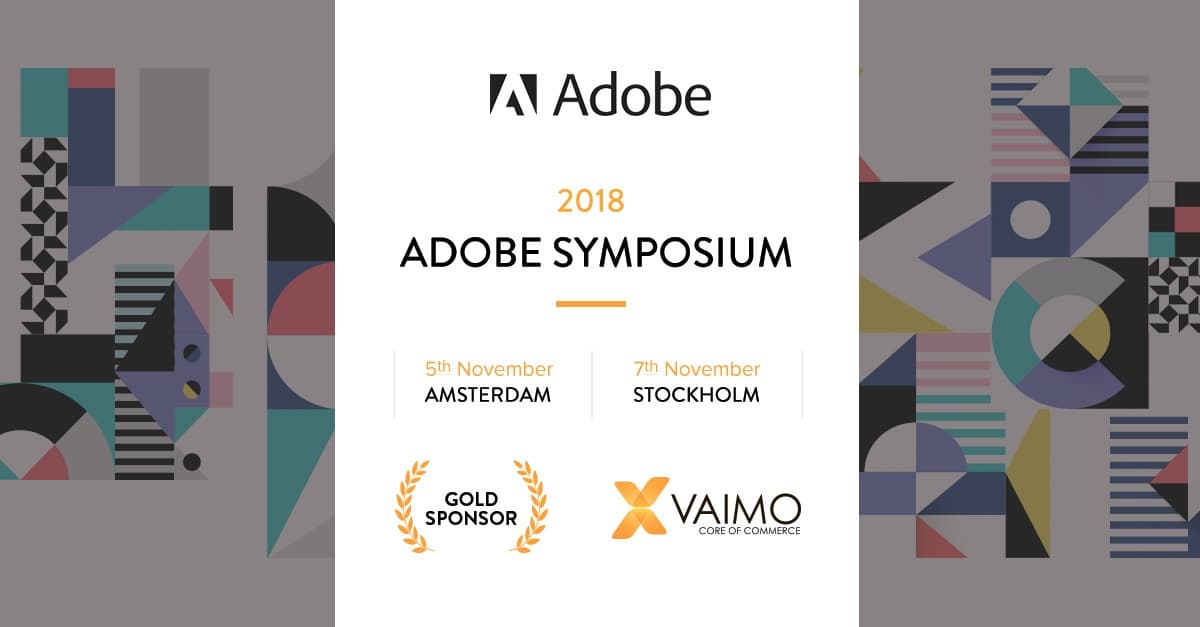 Vaimo Gold Sponsor Adobe Symposium 2018 - Featured Image