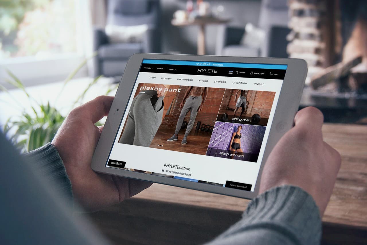 Hylete Site on the tablet