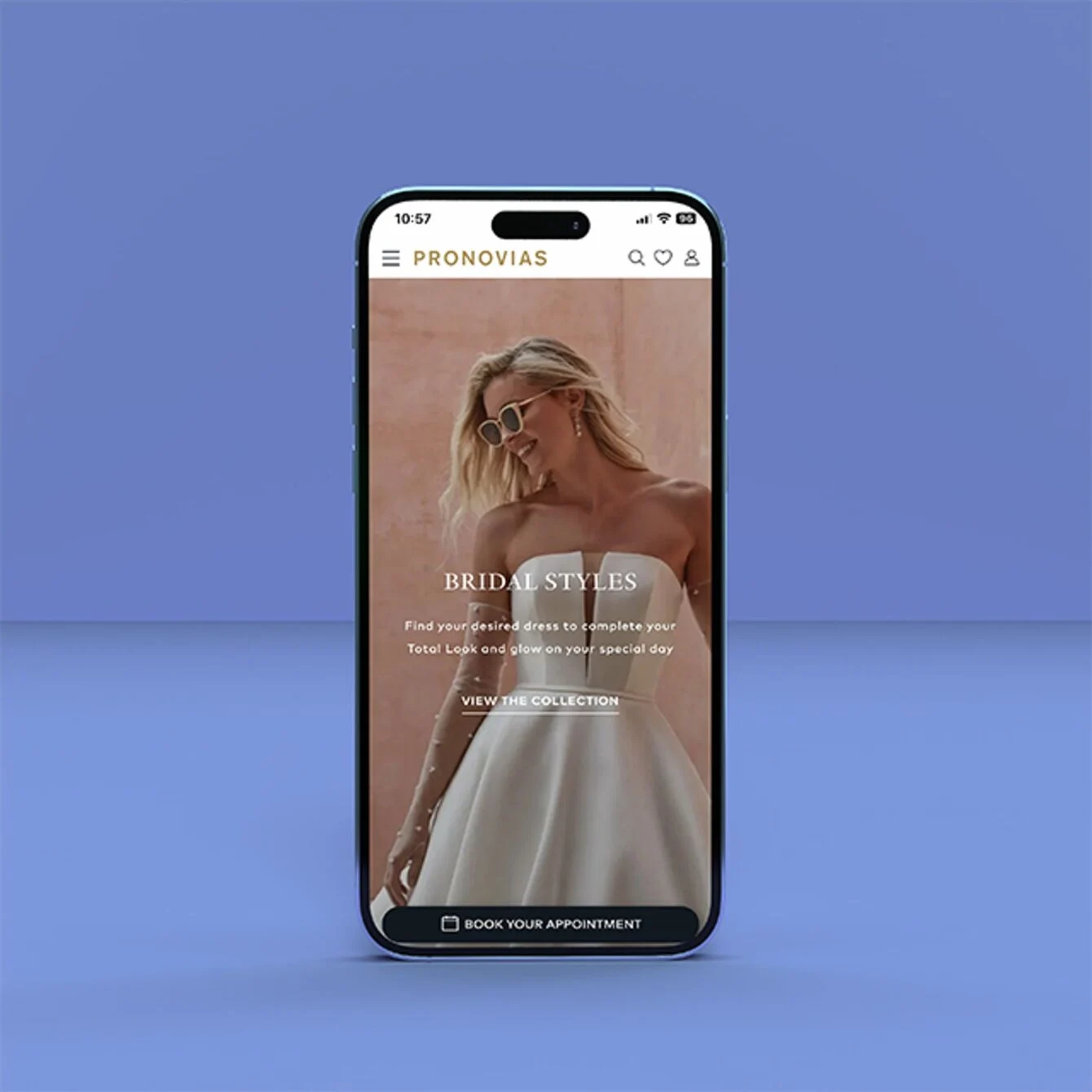 Pronovias Site on the phone