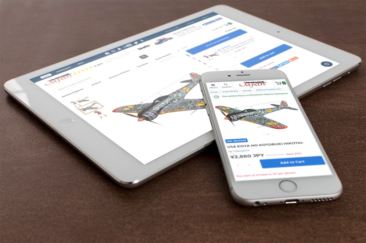 ipad and iphone with hobbylink site