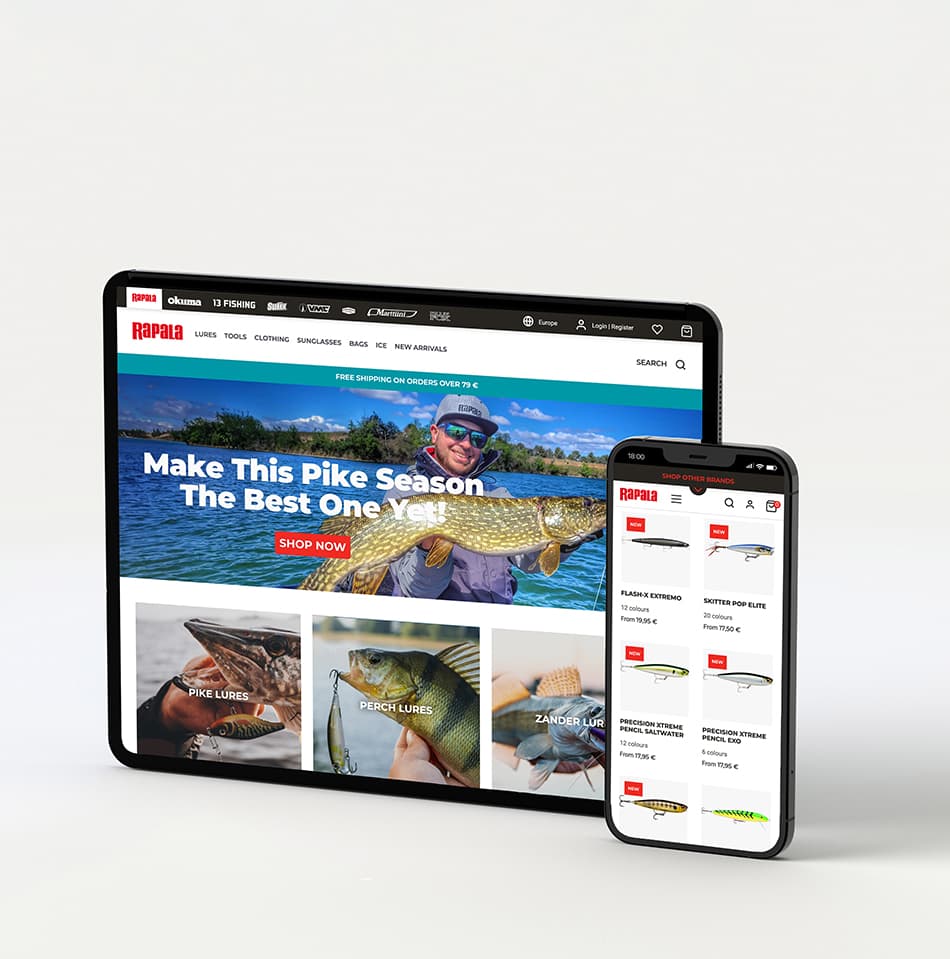 Rapala Site on devices