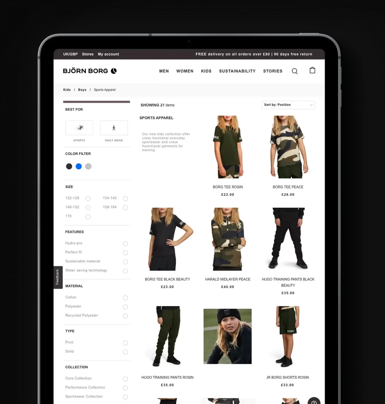 Bjor Borg Site on Ipad