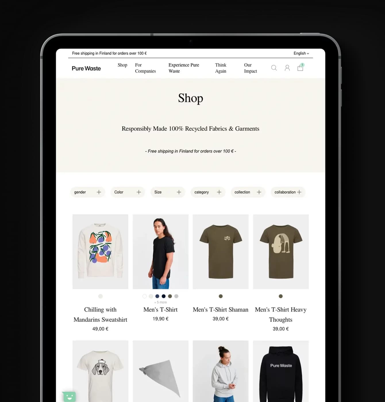 Pure Waste Site on Ipad