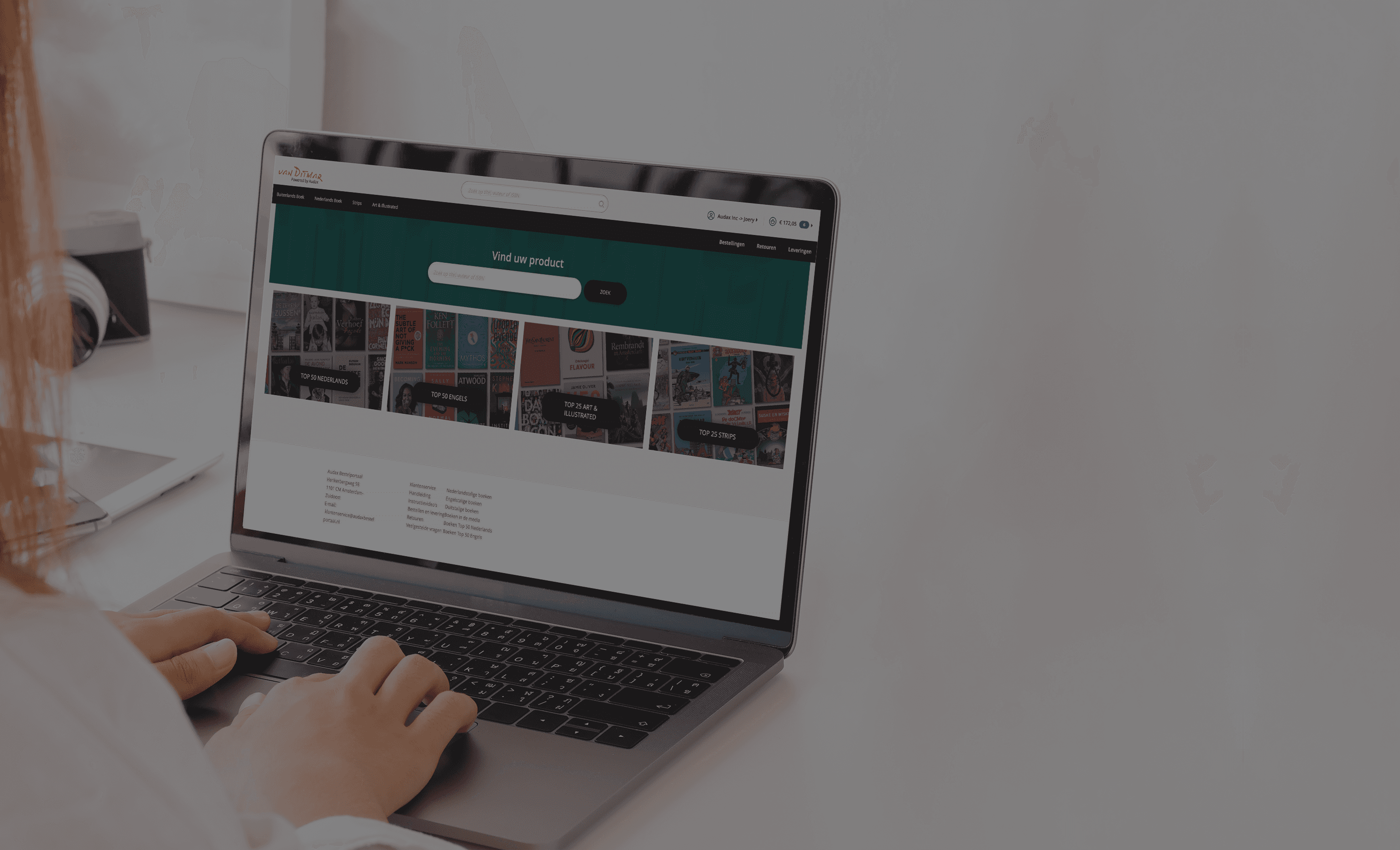 audax site on the laptop